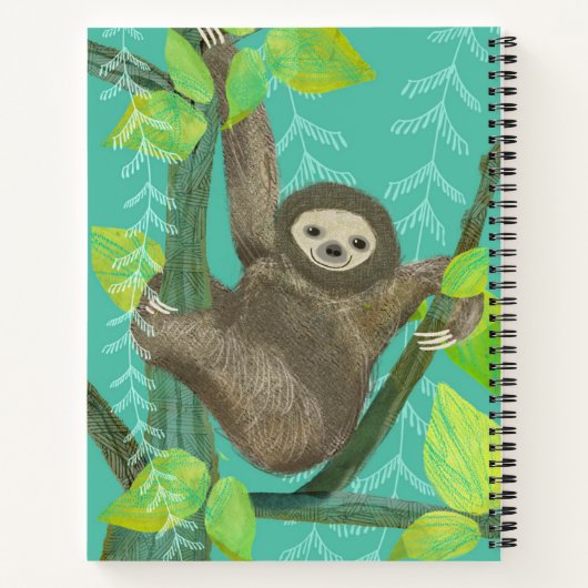 Oerwoud Sloth Spiral Sketchbook Notitieboek (Achterkant)