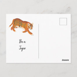 Oerwoud snuffelend tijgerschilderij briefkaart