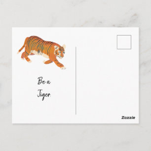 Oerwoud snuffelend tijgerschilderij briefkaart