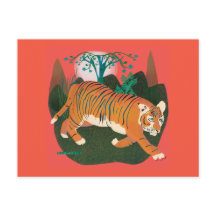 Oerwoud snuffelend tijgerschilderij