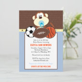 Oerwoud Sports Monkey Baby shower Uitnodiging (Staand voorkant)