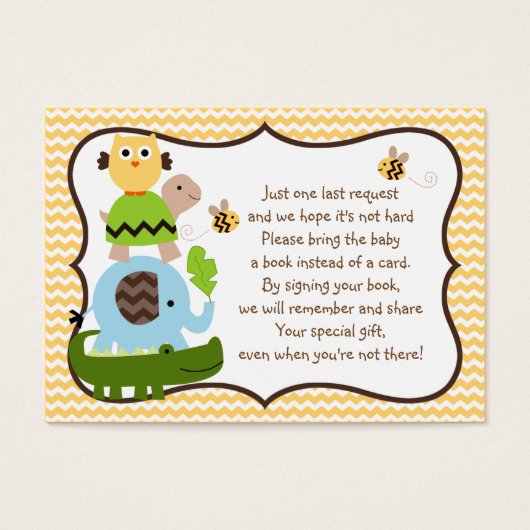 Oerwoud Stack Animals Elephant Favor Book Label Visitekaartjes (Voorkant)