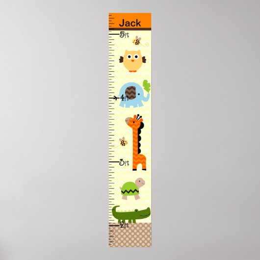 Oerwoud Stack Animals Growth Chart Keep at 8x44! Poster (Voorkant)