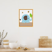 Oerwoud Stack Elephant Baby Nursery Art Poster (Keuken)