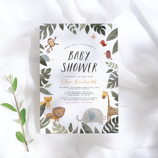 Oerwoud Storybook Illustration Boy Baby shower Kaart