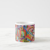 "Oerwoud Stripes I" Abstracte kunst Espresso Kop (Voorkant)
