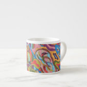 "Oerwoud Stripes I" Abstracte kunst Espresso Kop (Voorkant rechts)