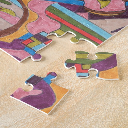 "Oerwoud Stripes I" Abstracte kunst Legpuzzel (Zijkant)