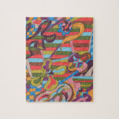 "Oerwoud Stripes I" Abstracte kunst Legpuzzel (Verticaal)