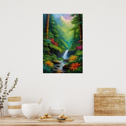 Oerwoud symfonie, mooie flora poster (Keuken)