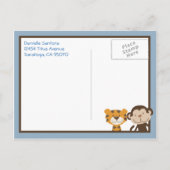 Oerwoud Tales Oerwoud Safari Baby shower Post Kaar Uitnodiging Briefkaart (Achterkant)