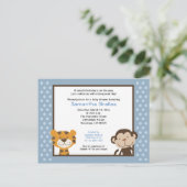 Oerwoud Tales Oerwoud Safari Baby shower Post Kaar Uitnodiging Briefkaart (Staand voorkant)