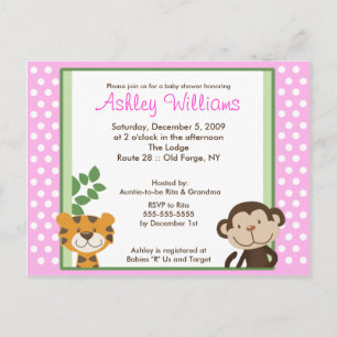 OERWOUD TALES PINK Baby shower Briefkaart uitnodig