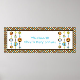 Oerwoud Tales Polka Dot Baby shower Banner Poster