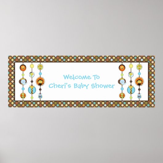 Oerwoud Tales Polka Dot Baby shower Banner Poster (Voorkant)