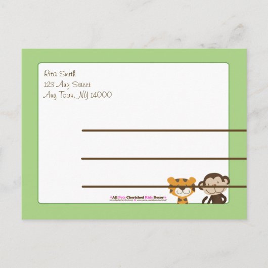 OERWOUD TALES YELLOW Baby shower Briefkaart (Achterkant)