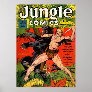 Oerwoud Tarzan & Black Panther  Comics Poster