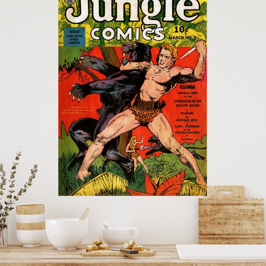 Oerwoud Tarzan & Black Panther  Comics Poster (Keuken)