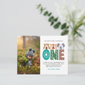 Oerwoud Thema 1e Verjaardag Dank u Briefkaart (Staand voorkant)