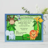 Oerwoud thema 2e verjaardag kaart (Staand voorkant)