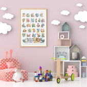 Oerwoud Thema Alphabets Kinder kamerdecor Poster