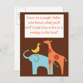 Oerwoud thema Custom Baby shower Invitation Uitnodiging Briefkaart (Voorkant / Achterkant)