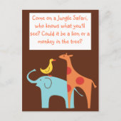 Oerwoud thema Custom Baby shower Invitation Uitnodiging Briefkaart (Voorkant)