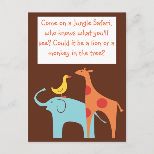 Oerwoud thema Custom Baby shower Invitation Uitnodiging Briefkaart (Voorkant)