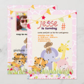 Oerwoud thema/gepersonaliseerde partij/foto kaart (Voorkant / Achterkant)