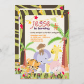 Oerwoud thema/gepersonaliseerde partij/foto kaart (Voorkant / Achterkant)