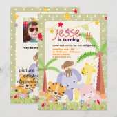 Oerwoud thema/gepersonaliseerde partij/foto kaart (Voorkant / Achterkant)