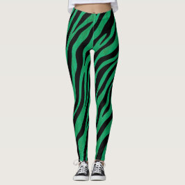 Oerwoud thema groen en zwart leggings