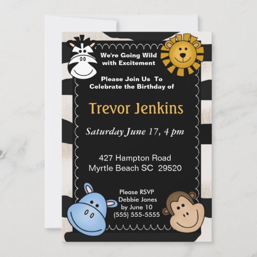 Oerwoud Thema Kinderen Verjaardagsuitnodiging Kaart (Voorkant)