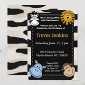 Oerwoud Thema Kinderen Verjaardagsuitnodiging Kaart (Voorkant / Achterkant)