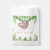Oerwoud thema Sloth Baby Girl Shower Bedankzakje (Voorkant)