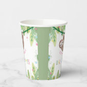 Oerwoud thema Sloth Baby Girl Shower Papieren Bekers (Links)