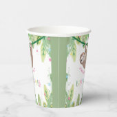 Oerwoud thema Sloth Baby Girl Shower Papieren Bekers (Rechts)