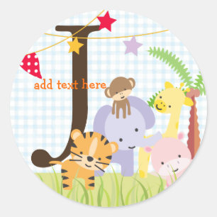 Oerwoud Thema stickers/monogram toevoegen Ronde Sticker