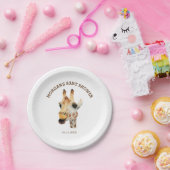 Oerwoud Thema Waterverf Giraffe Baby shower Papieren Bordje (Feest)