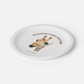 Oerwoud Thema Waterverf Giraffe Baby shower Papieren Bordje (Gekanteld)