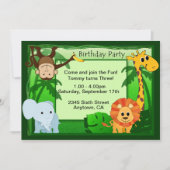 Oerwoud Theme Birthday Party nodigt uit Kaart (Voorkant)