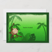 Oerwoud Theme Birthday Party nodigt uit Kaart (Achterkant)