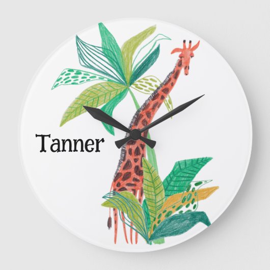 Oerwoud Theme Nursery Decor Grote Klok (Voorkant)