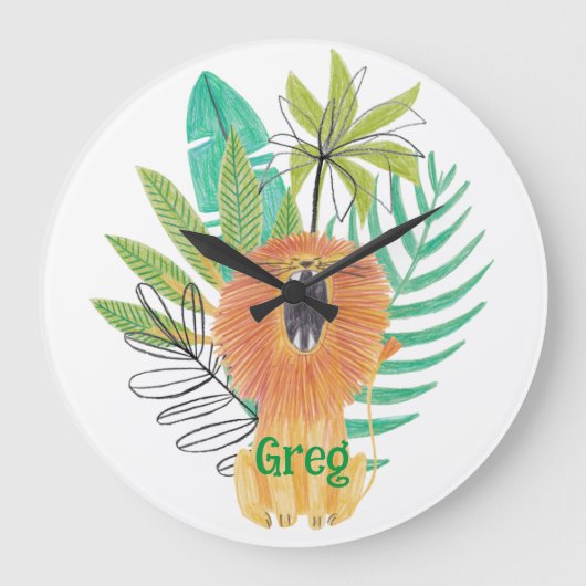 Oerwoud Theme Nursery Decor Grote Klok (Voorkant)