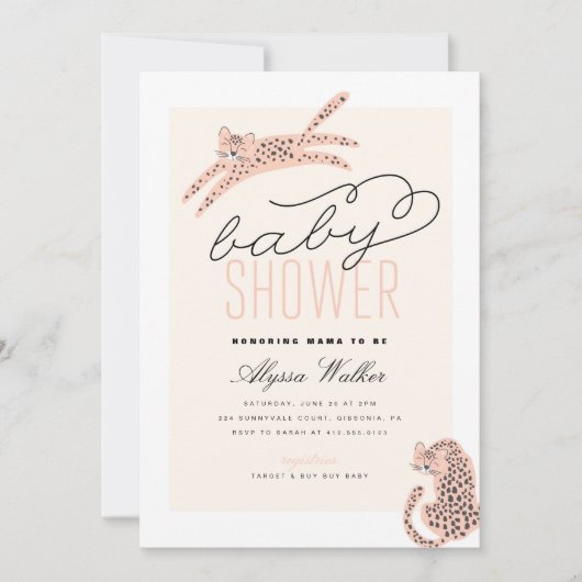 Oerwoud Theme Tiger Baby shower Kaart (Voorkant)