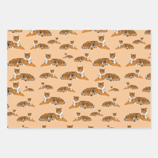 Oerwoud Tiger Animal Pattern Inpakpapier Vel (Voorkant 3)