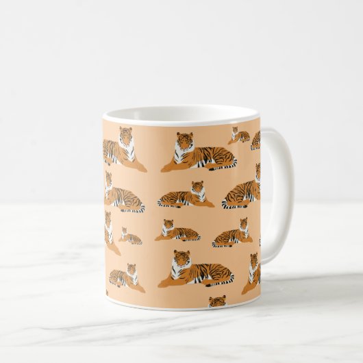 Oerwoud Tiger Animal Pattern Koffiemok (Voorkant rechts)