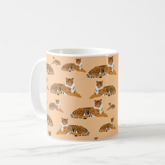 Oerwoud Tiger Animal Pattern Koffiemok (Voorkant links)
