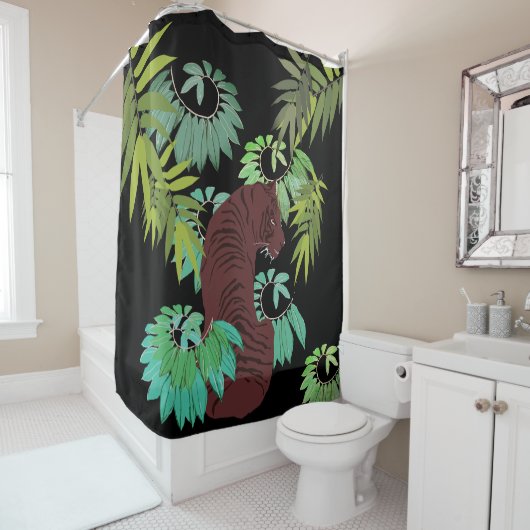 Oerwoud Tiger Art Douchegordijn (In situ)