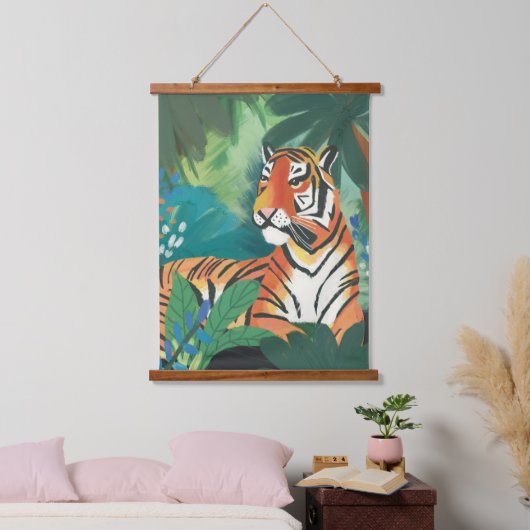 Oerwoud Tiger Art Print Hangend Wandkleed (Slaapkamer)